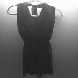 Black with silver pinstripe Express romper - BNWT